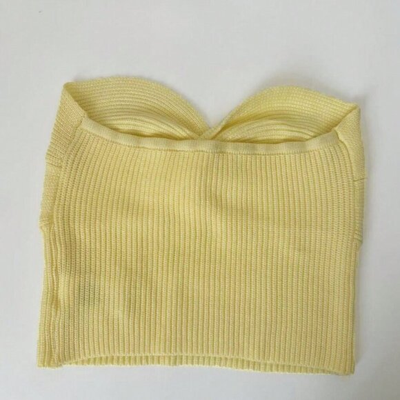 Yellow Casual Women's Sexy Cute Fitted Backless tube top - Picture 8 of 8